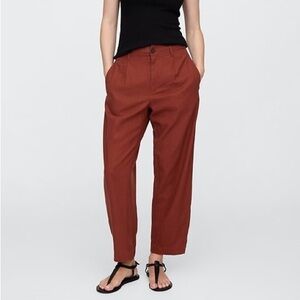 GAP Factory Mid Rise Linen Blend Barrel Pants in Smoked Paprika | XL | GUC